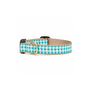 Up Country Animal Collar, Medium, Turquoise Gingham