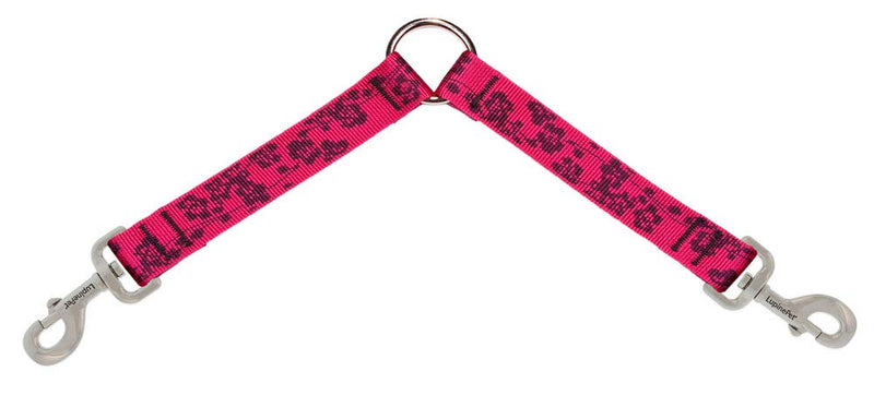 Coupler for Walking Two Medium or Larger Dogs Together, 1" Wide Plum Blossom Design by Lupine, 24" Long