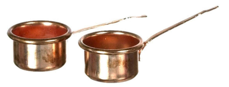 International Miniatures by Classics Dollhouse Miniature Set of 2 Copper Saucepans