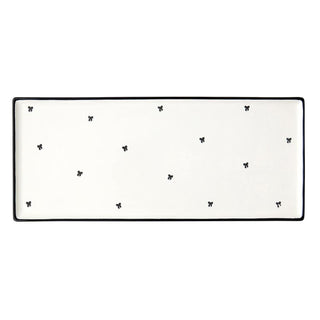 Santa Barbara Design Studio Dishware Plate, Rectangular 14" x 6", Black Bows