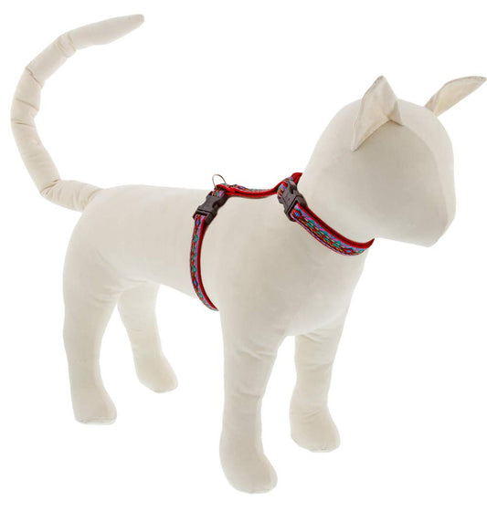 Lupine Cat and Small Pet H-Style Harness 1/2" Wide El Paso Design with 9" to 14" Adjustable Girth