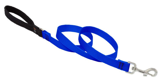 Lupine Pet Dog Leash by Lupine in 3/4" Wide Blue 4-Foot Long with Padded Handle