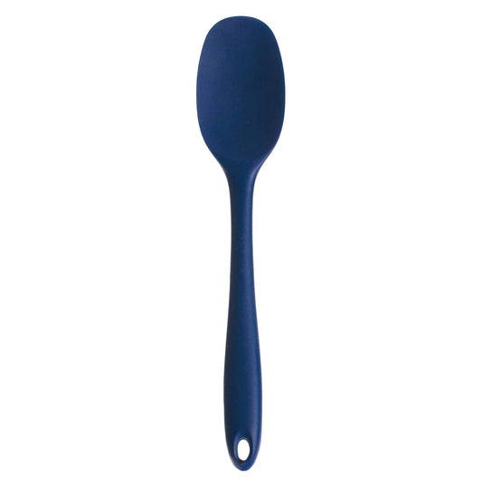 RSVP International Ela's Favorite Silicone Spatula Spoon, Blue, 11" | BPA-Free Silicone | Mix Thick Batters, Scrape Sauces, Stir Pasta, & More | Dishwasher Safe & Heat Resistant