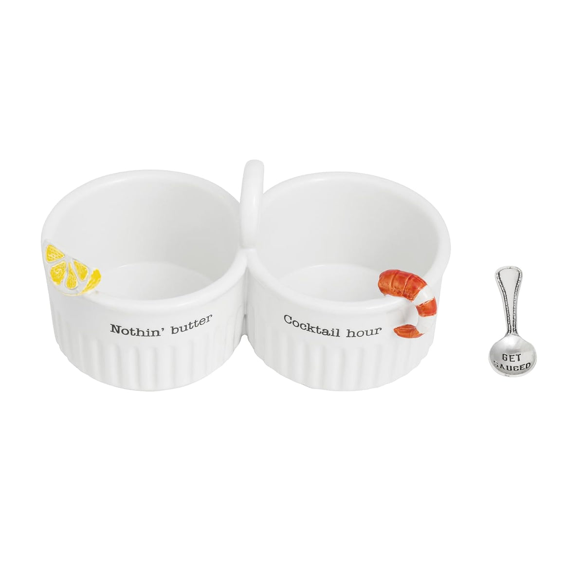 Mud Pie Dishware Bowl, 4" x 8", White