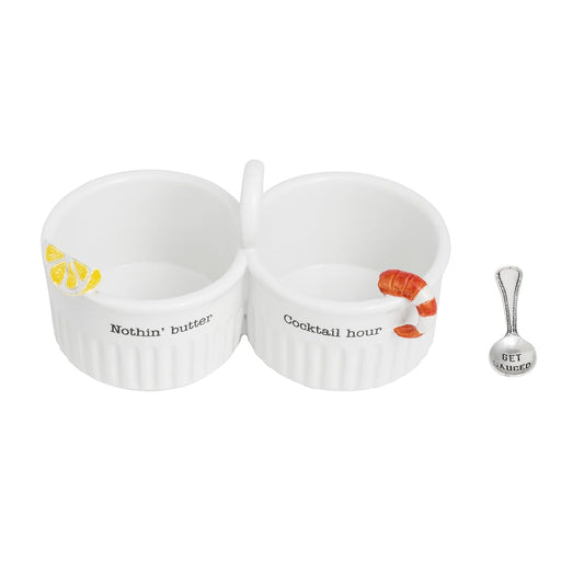 Mud Pie Dishware Bowl, 4" x 8", White