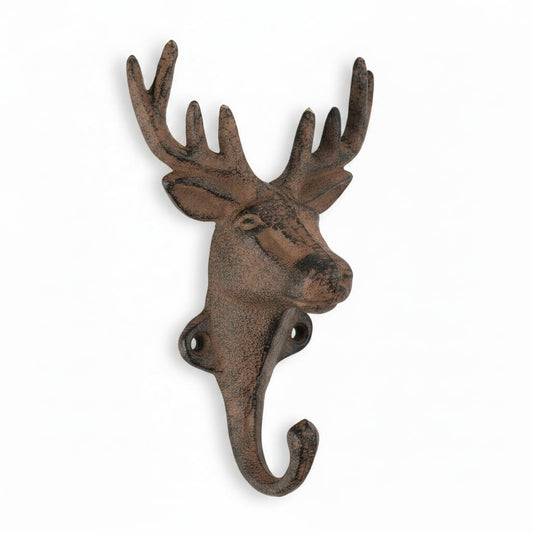 Comfy Hour Cast Iron Deer Single Key Coat Hook Clothes Rack Wall Hanger, Heavy Duty, Recycled