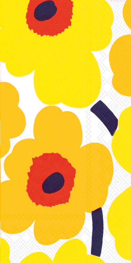 Boston International BF552671 Marimekko 3-Ply Paper Guest Napkins, 16-Count, Unikko Dark Yellow