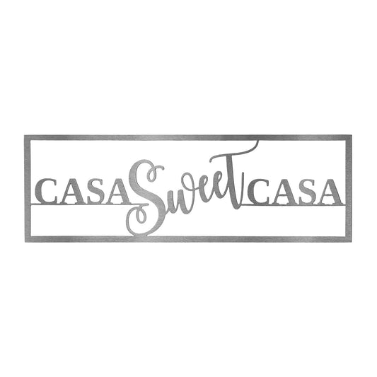 ROCC RUSTED ORANGE CRAFTWORKS CO. Metal Casa Sweet Casa Sign Front Door Rustic Wall Decor Modern Farmhouse Horizontal Home Sweet Home Sign Front Door Signs That say Home - Script Home Sign Kitchen