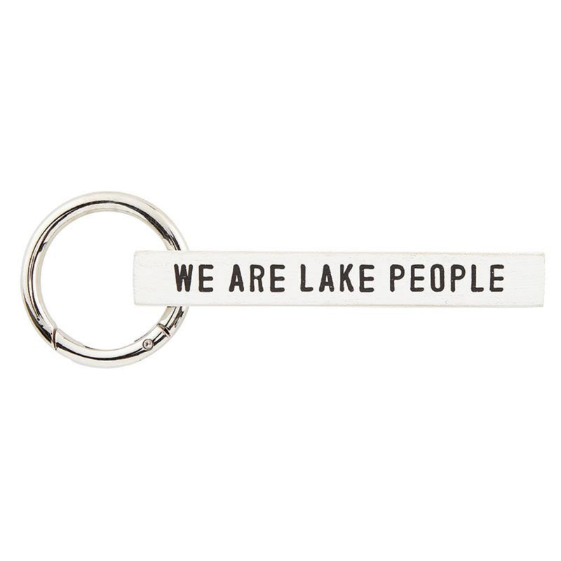 Santa Barbara Design Studio Keyring Wood Tag Face To Face Keychain, 3.75" Long, Lake People