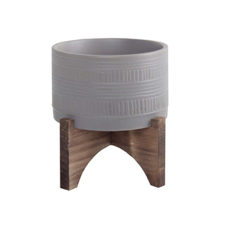 Flora Bunda Planter, 6.25 x 6.25 x 6.25, Pueblo, Matt Grey 5"