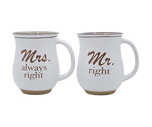 Blue Sky Ceramic Jones His and Her 18 Oz, Set of Two Mugs w/Gift Box, Multi