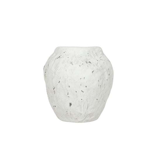 Foreside Home & Garden Distressed Vase White Stoneware