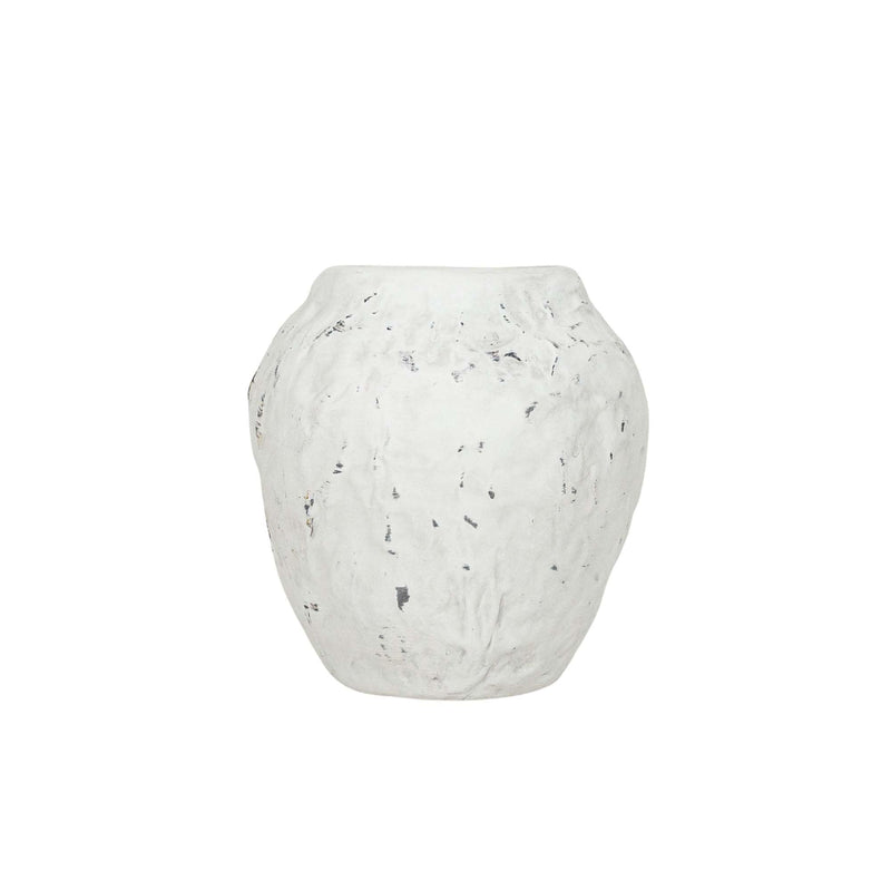 Foreside Home & Garden Distressed Vase White Stoneware