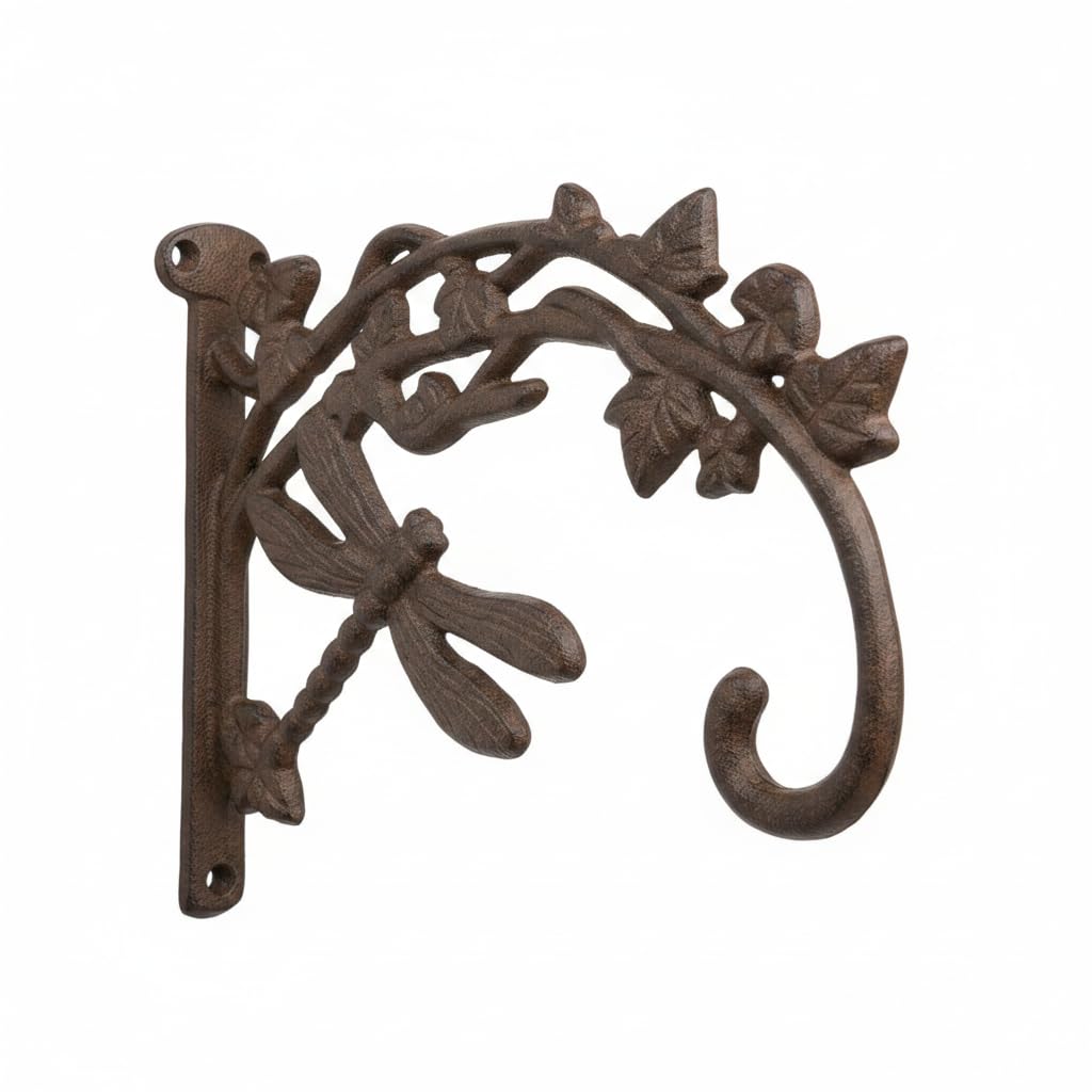 Comfy Hour Cast Iron Wall Mount Dragonfly Bracket Plant Hanger