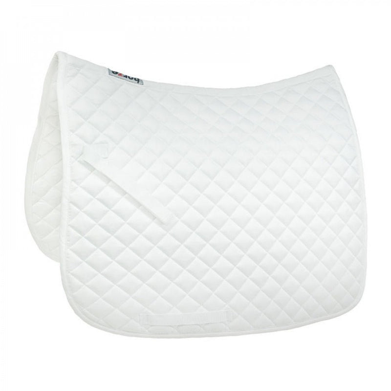 HORZE Prinze Soft Quilted Padded Lightweight Dressage Saddle Pad for Horses - White/White - Pony