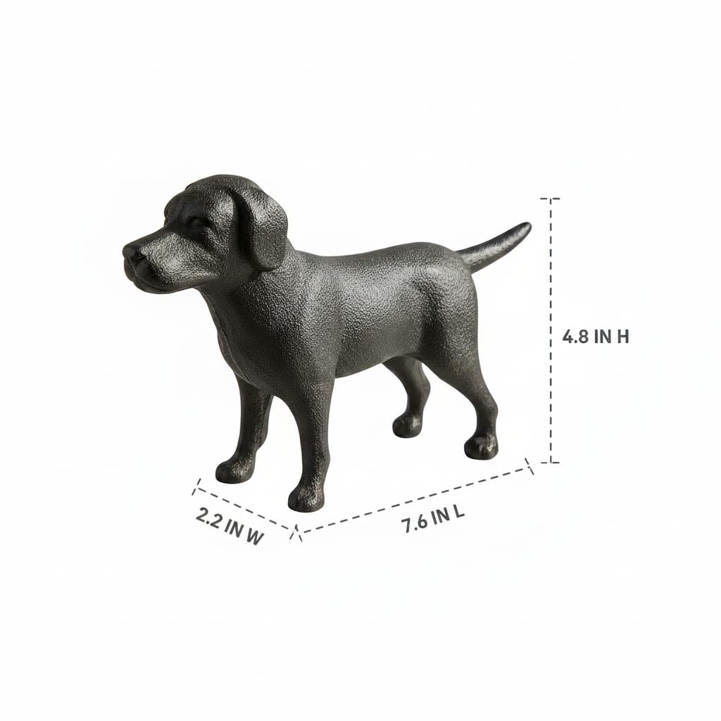 Comfy Hour Antique & Vintage Interior Decor Collection, Animal Edition Cast Iron 7.6" Standing Dog Figurine, Gift for Dog Person, Antique Black