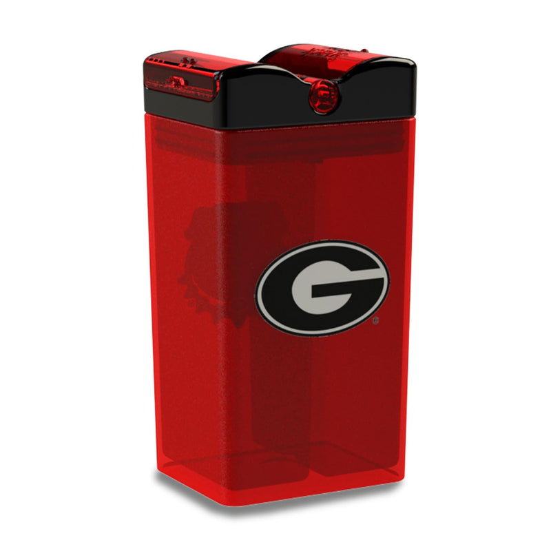 FUNTOPS Reusable Snack in the Box Container | Officially Licensed NCAA Snack Container | BPA Free | Dishwasher Safe | Bulldog Uga Mascot | 12 oz Container 2x Compartment - University of Georgia