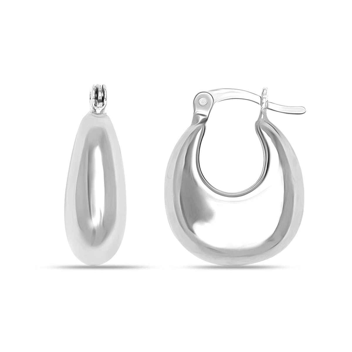 LeCalla Earring, 19mm by 15mm, White Hollow Shrimp