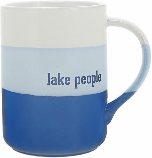 Pavilion - Lake People Ceramic 18-ounce Mug Lake Themed Gifts for Lake House, Anchor, Blue