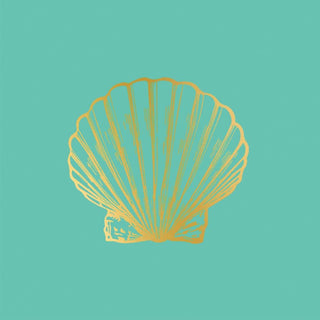 Paperproducts Design Golden Shell 3-Ply Lunch Napkins, 6.5-Inch, Aqua, Pack of 20