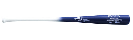 BamBooBat by Pinnacle Sports Equipment INC. Adult Maple/Bamboo Hybrid Baseball Bat, White Handle/Navy Barrel 243 End Loaded, 31"