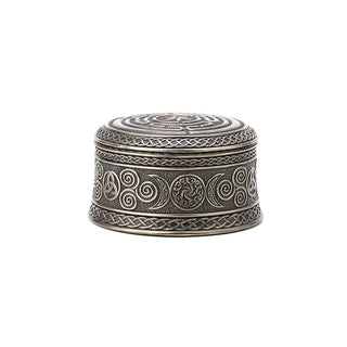 Unicorn Studio Veronese Design 2 3/8" Tall Hecate's Wheel Trinket Box Cold Cast Bronzed Resin Collectible Decorative Storage Wiccan Figurine