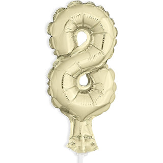 Unique Industries Unique 57268 Gold Foil Number 8 Party Balloon Cake Topper 1 ct 5"