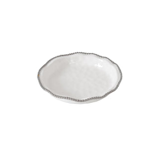 Pampa Bay Casseroles, Large, White and Silver