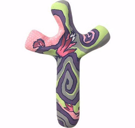 Calypso Studios by First & Main 3" Swirl Comforting Clay Pocket Cross