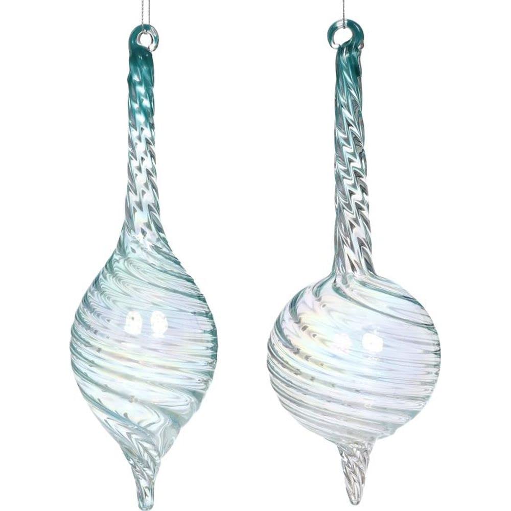 Mark Roberts Christmas 2023 Teardrop Ornament 9'', Assortment of 2, Dazzling Christmas Tree Ornaments for Holiday and Home Decoration