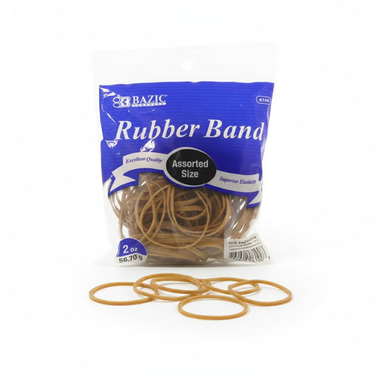 BAZIC 2 Oz./ 56.70 g Assorted Sizes Rubber Bands - for File Folders Bank Paper Bills Money, General Purpose, Office Bank Home Supply, 1-Pack