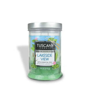 Tuscany Candle Candle, 4 inches by 6 inches, Blue, Pale Green, Green