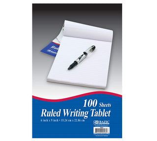 BAZIC 100 Ct. 5.75" X 9" Ruled Writing Tablet