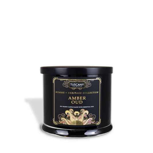 Empire Candle Tuscany Candle Homme + Heritage Scented Candle, Amber Oud, 15 oz