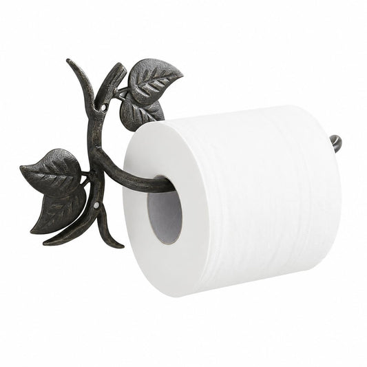 Comfy Hour 9.8 Inch Cast Iron Toilet Paper Holder, Leaf Wall Mount
