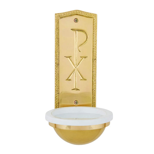 Creative Brands Sudbury Brass Chi Rho Design Holy Water Font Catholic, 9 1/2 Inch