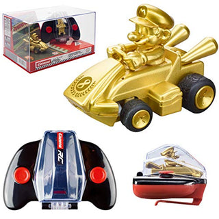 Carrera RC Nintendo Mario Kart 2.4 GHz Mini Collectible Radio Remote Control Toy Car Vehicle - Gold Mario