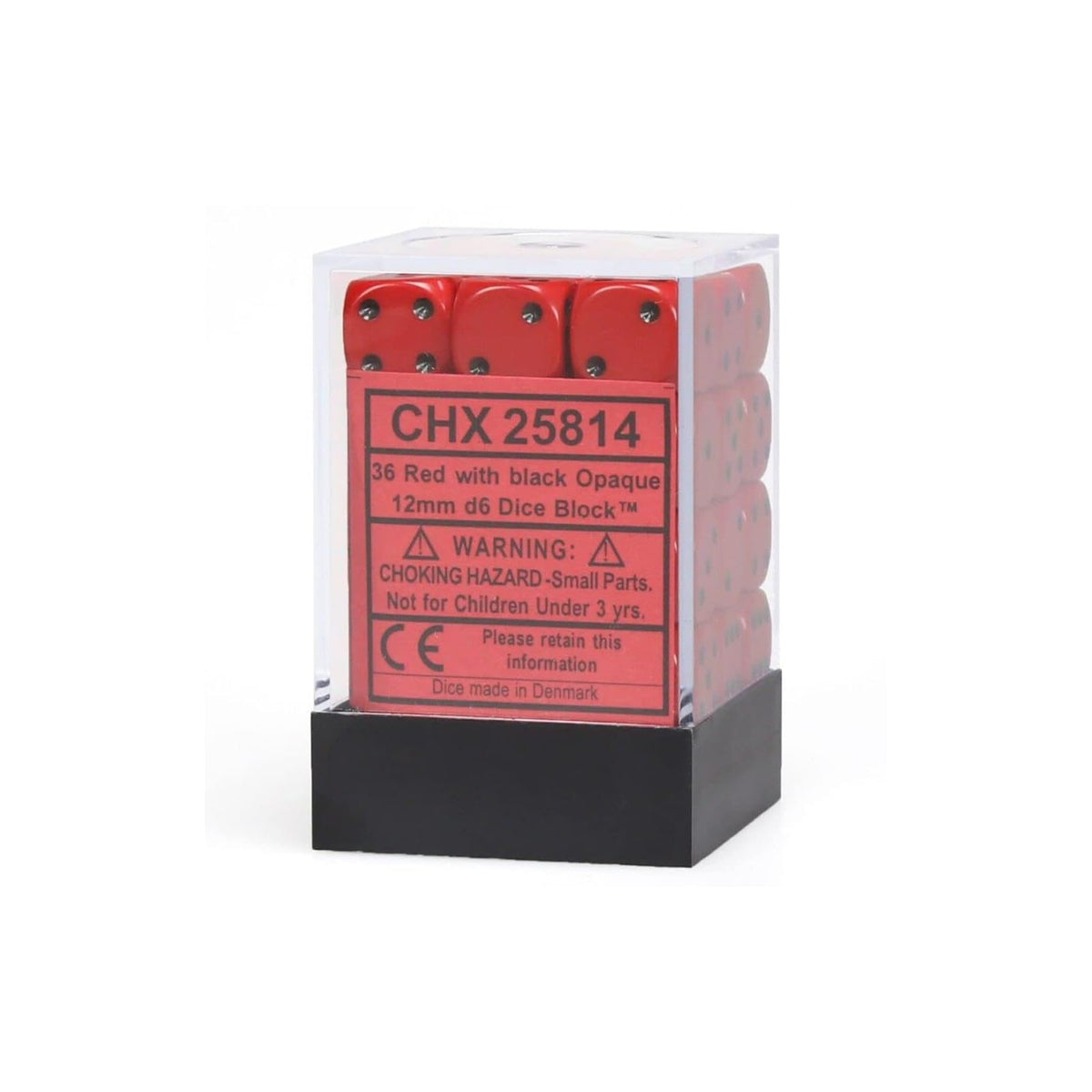 Chessex Game Dice, 1.5 inches, Red/Black