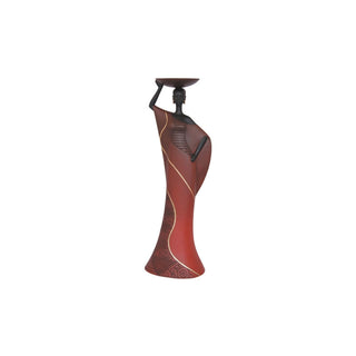 Ebony Treasures Candle Holder, 16 inches, Red