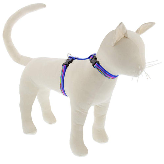 Lupine Pet Cat and Small Pet H-Style Harness 1/2" Wide Ripple Creek Design with 12" to 20" Adjustable Girth