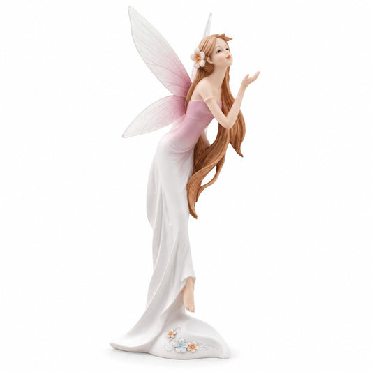 Comfy Hour 13 Inch Fairy Statues Figurine, White Lilac Decor, 1 Piece