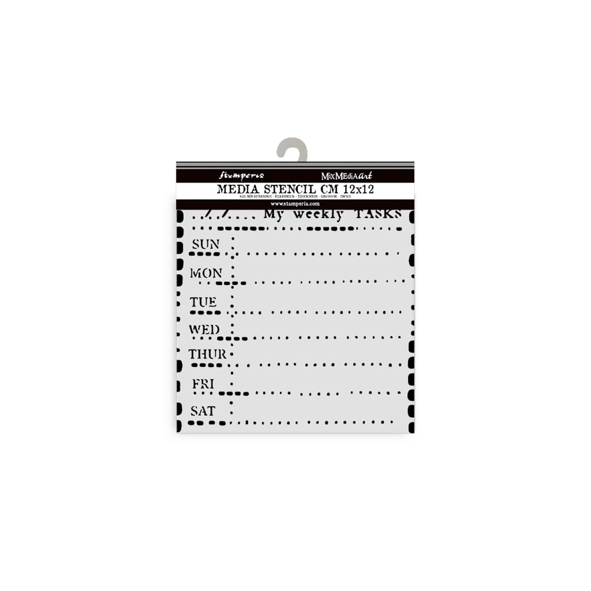 Stamperia Template Stencil, 12 x 12 x 0,2 cm, Black