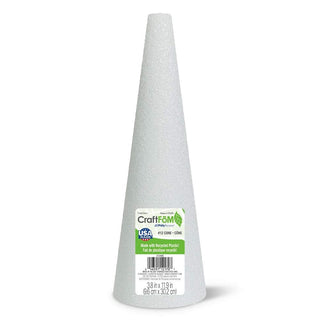 FloraCraft Foam Cone 3.8 Inch x 11.8 Inch White