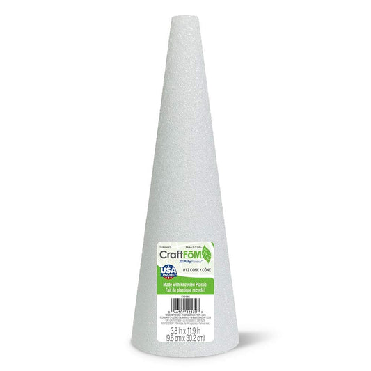 FloraCraft Foam Cone 3.8 Inch x 11.8 Inch White