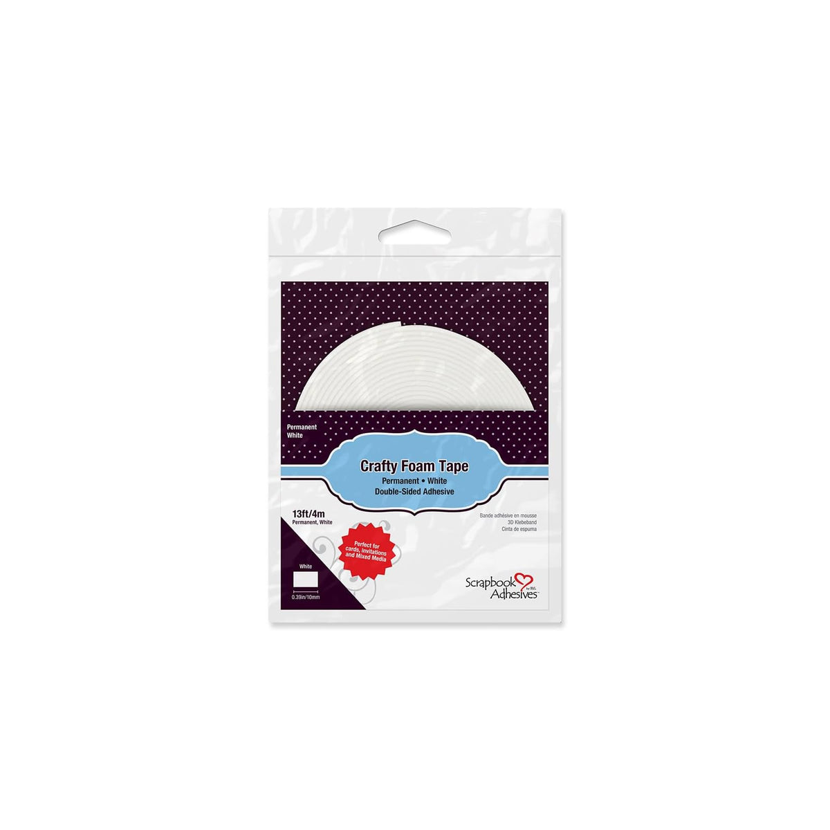 Scrapbook Adhesives Adhesive Tapes, 0.50 x 5.0 x 0.08 inches, White