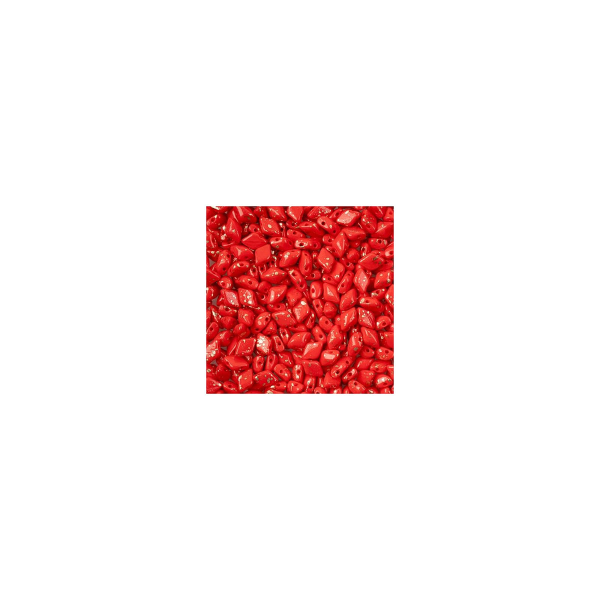 John Bead Craft Bead, Opaque Coral Red Gold Splash