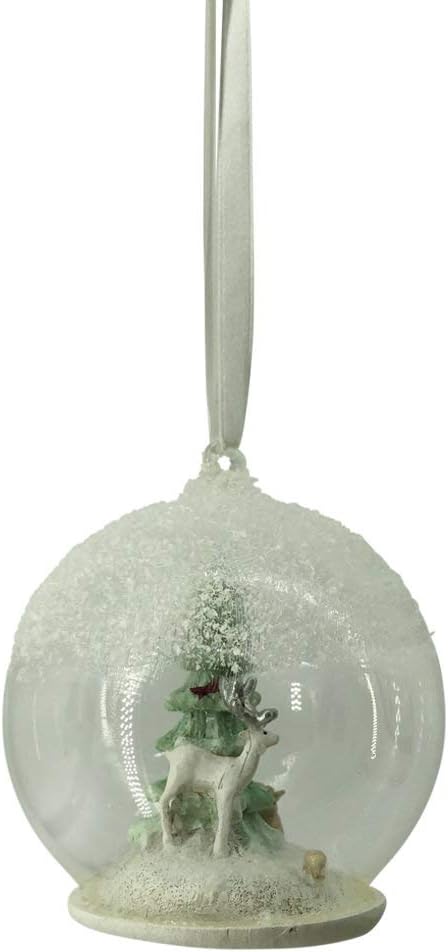 Comfy Hour Winter Holiday Home Collection Home Set 6 Reindeer Christmas Tree House Gift Basket On Sledge Glass Ball Christmas Ornaments, Christmas Party Dcor