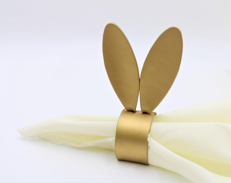 TradeCie Gold Metal Napkin Ring, Bunny Ears, 5.5-Inches Height