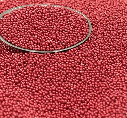 Meyer Imports Multicoloured Caviar Deco Beads for Nails – Micro Glass Pixie Beads Glitters – Ideal for Nail Art 3D Decorations 56 Grams (Red)