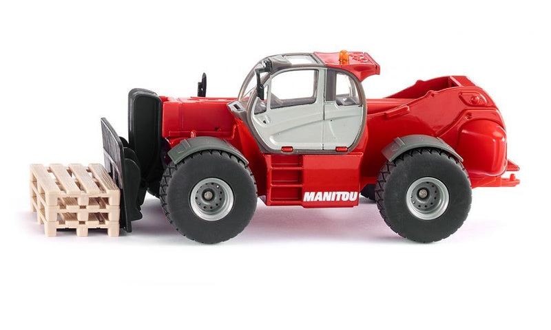 SIKU 3507, Manitou MHT 10230 Telescopic Handler, 1:50, Metal/Plastic, Red, Incl. 3 pallets